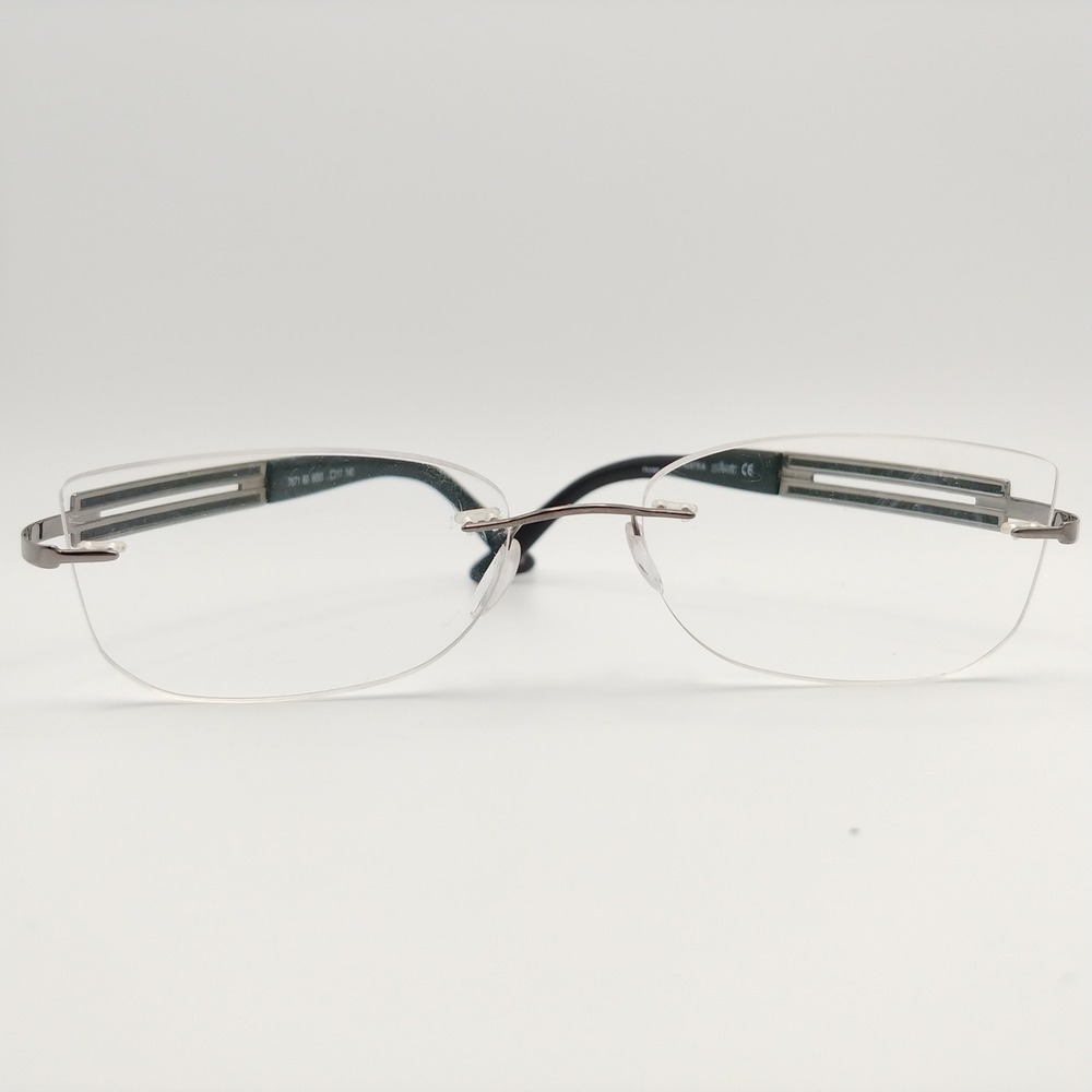 Silhouette Eyeglasses Men 17-140 Black Titanium Rimless Frame 7671 60 6055